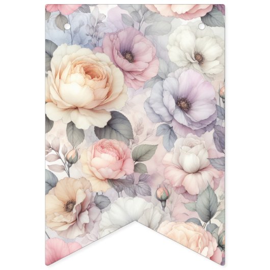 Elegante Rose Blüten Wimpelkette (Zweite Fahne)