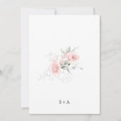 Elegante Rose Blütenrot Rosa Botanisch Einladung (Rückseite)