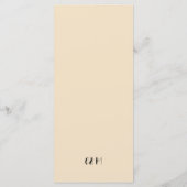 Elegante Rose Boho Floral Menükarte (Rückseite)