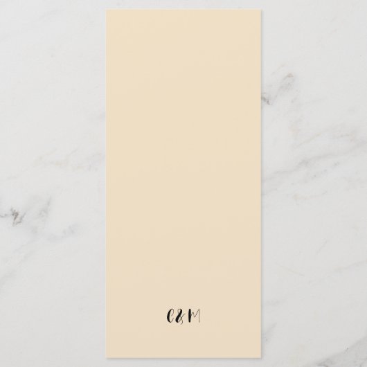 Elegante Rose Boho Floral Menükarte (Rückseite)