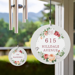 Elegante Rose Border Zuhause-Adresse Windspiel