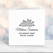 Elegante Rose Bouquet Blume Adresse Permastempel