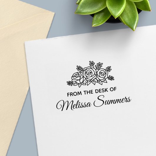 Elegante Rose Bouquet Blume vom Schreibtisch Permastempel