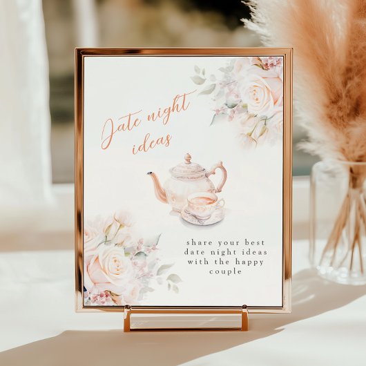 Elegante Rose Brautparty Date Night Poster