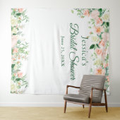 Elegante Rose Brautparty Foto Stand Hintergrund Wandteppich (Beispiel (Horizontal))