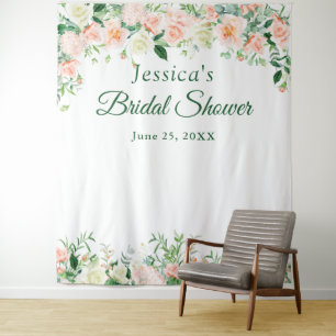 Elegante Rose Brautparty Foto Stand Hintergrund Wandteppich