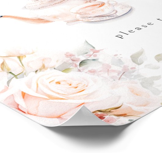 Elegante Rose Bridal Tea Gastgeschenk Poster (Ecke)