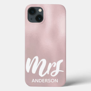 Elegante Rose Bride Gold Mrs. Surname Case-Mate iPhone Hülle