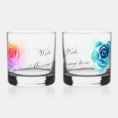 Elegante Rose Bride Groom Geburtstagssehen Whiskyglas (Rückseite)
