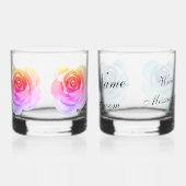 Elegante Rose Bride Groom Geburtstagssehen Whiskyglas (Links)