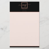 Elegante Rose Briefpapier (Vorderseite)