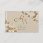 Elegante Rose Brown Monogramm Visitenkarte (Vorderseite)
