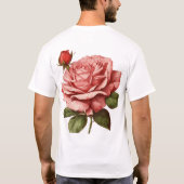 "Elegante Rose & Bud Blossom - Zeitlos Vintag T-Shirt (Rückseite)