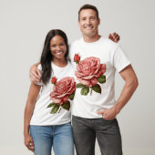 "Elegante Rose & Bud Blossom - Zeitlos Vintag T-Shirt (Unisex)