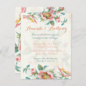 Elegante Rose Budget Hochzeit Einladung (Vorne/Hinten)