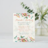 Elegante Rose Budget Hochzeit Einladung (Stehend Vorderseite)