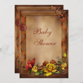 Elegante Rose & Butterfly Babydusche Einladung (Vorne/Hinten)