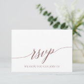 Elegante Rose Calligraphy Wedding Website RSVP Car Einladung (Stehend Vorderseite)
