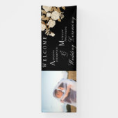 Elegante Rose Chic Black Foto Banner (Vertikal)