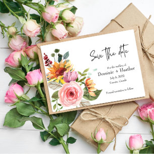 Elegante Rose Chic und Foto Hochzeitseinladung Save The Date