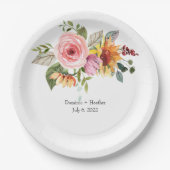 Elegante Rose Chic Wedding Pappteller (Vorderseite)