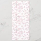 Elegante Rose Chinoiserie Viktorianische Hochzeit Menükarte (Rückseite)