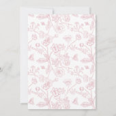 Elegante Rose Chinoiserie Viktorianische Hochzeit Save The Date (Rückseite)