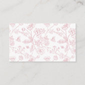 Elegante Rose Chinoiserie Wedding Website QR Code Begleitkarte (Rückseite)