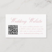 Elegante Rose Chinoiserie Wedding Website QR Code Begleitkarte (Vorderseite)