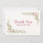 Elegante Rose Christlich Hochzeit Dankeschön Karte (Vorderseite)