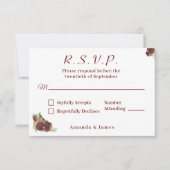 Elegante Rose-Corsage-Antwortkarte RSVP Karte (Vorderseite)