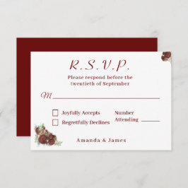 Elegante Rose-Corsage-Antwortkarte RSVP Karte