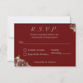 Elegante Rose-Corsage-Antwortkarte RSVP Karte