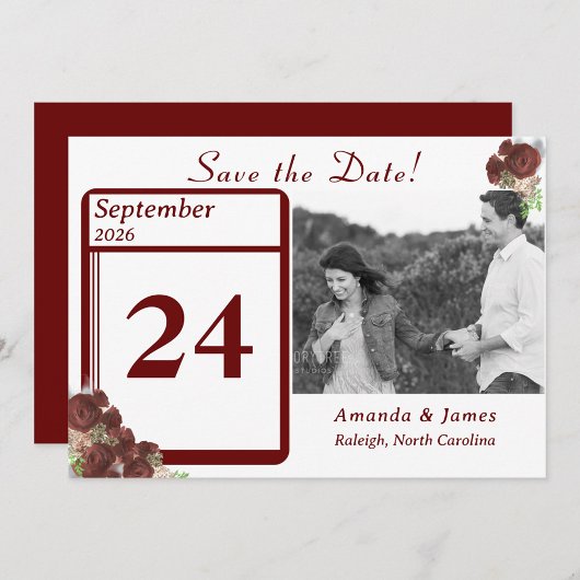 Elegante Rose-Corsage-Antwortkarte Save The Date