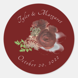 Elegante Rose Corsage Classic Rundsticker Runder Aufkleber