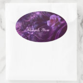 Elegante Rose Danke Oval Aufkleber (Tasche)