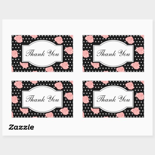 Elegante Rose Danke Stickers (Blatt)