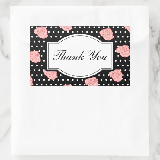 Elegante Rose Danke Stickers (Tasche)
