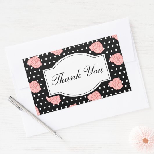 Elegante Rose Danke Stickers (Umschlag)
