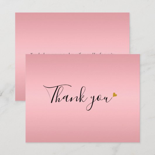 Elegante Rose Dankeskarte (Vorne/Hinten)