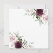 Elegante Rose der Wasserfarben Einladung (Rückseite)