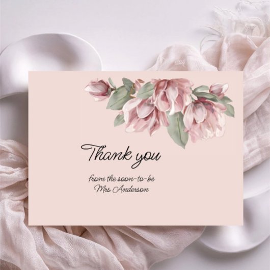 Elegante Rose Dusty Blush Dankeskarte