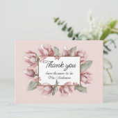 Elegante Rose Dusty Blush Dankeskarte (Stehend Vorderseite)