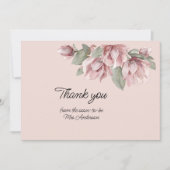 Elegante Rose Dusty Blush Dankeskarte (Vorderseite)