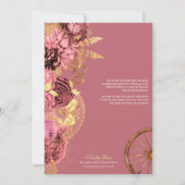 Elegante Rose Dusty Pink Charro Quinceanera Einladung (Rückseite)