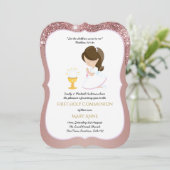 Elegante Rose Einladung (Stehend Vorderseite)