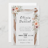 Elegante Rose Einladung (Vorne/Hinten)