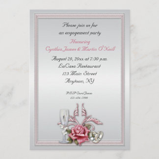 Elegante Rose Einladung