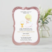 Elegante Rose Einladung (Stehend Vorderseite)