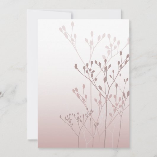 Elegante Rose Einladung (Rückseite)